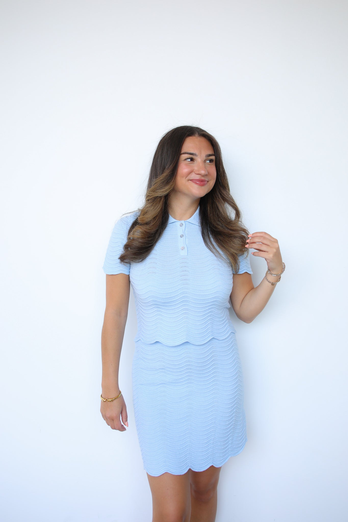 SCALLOP POLO SKIRT SET