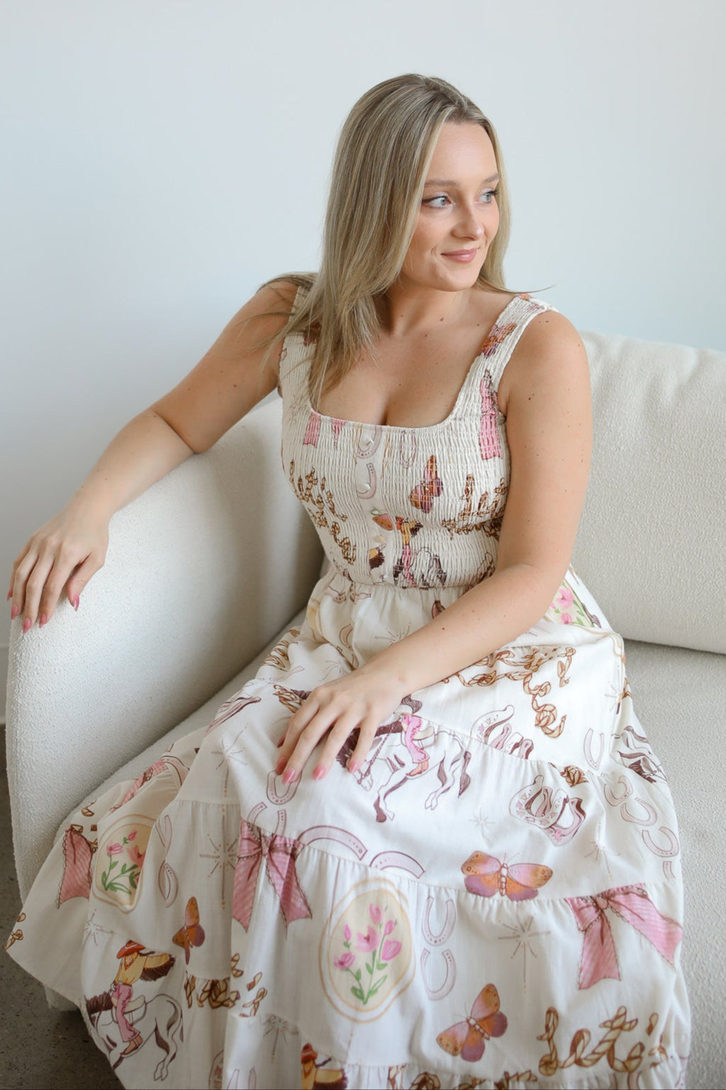 WESTERN SMOCKED MAXI DRESS