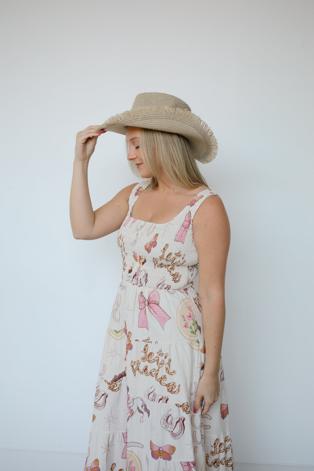 WESTERN SMOCKED MAXI DRESS