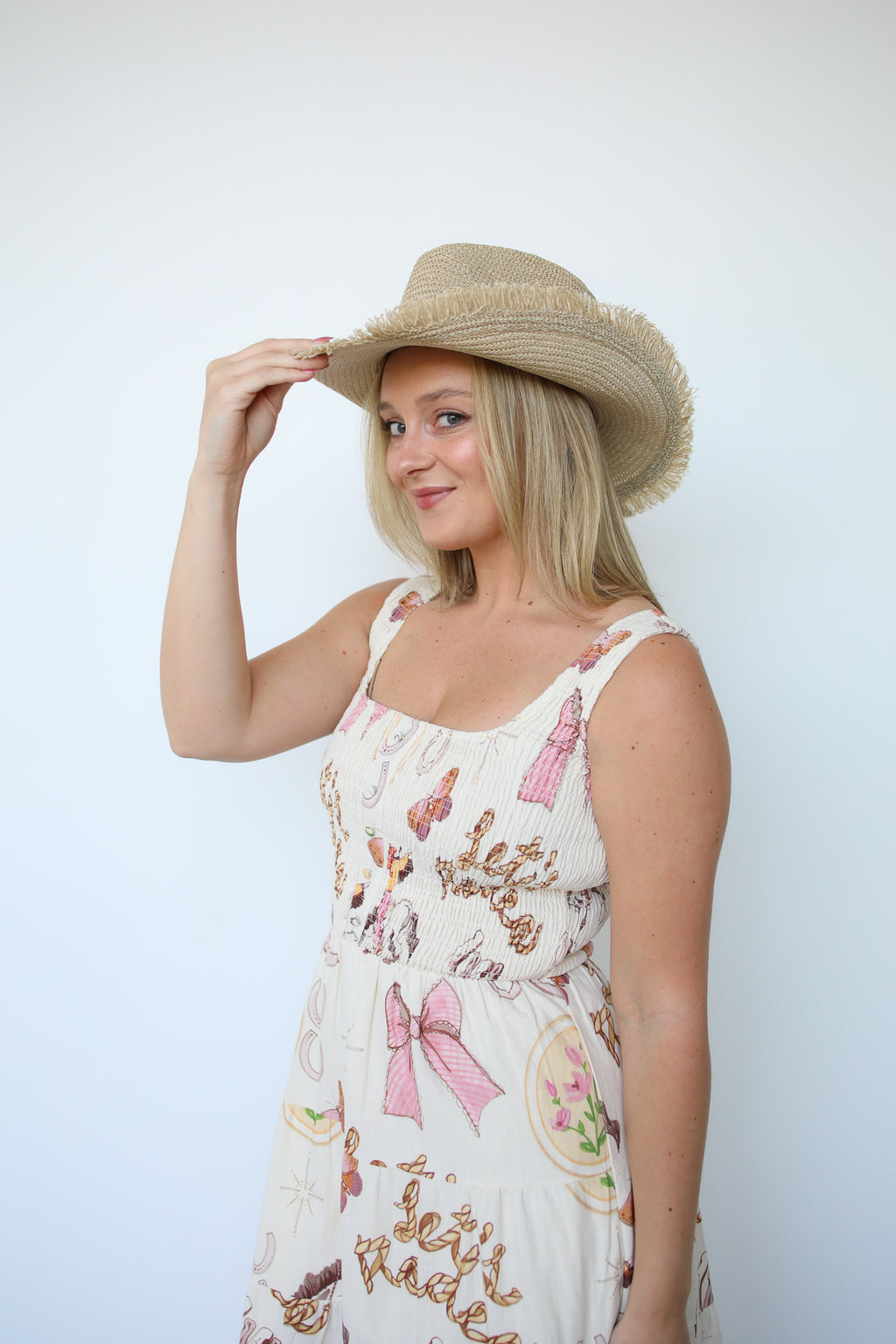 WESTERN SMOCKED MAXI DRESS