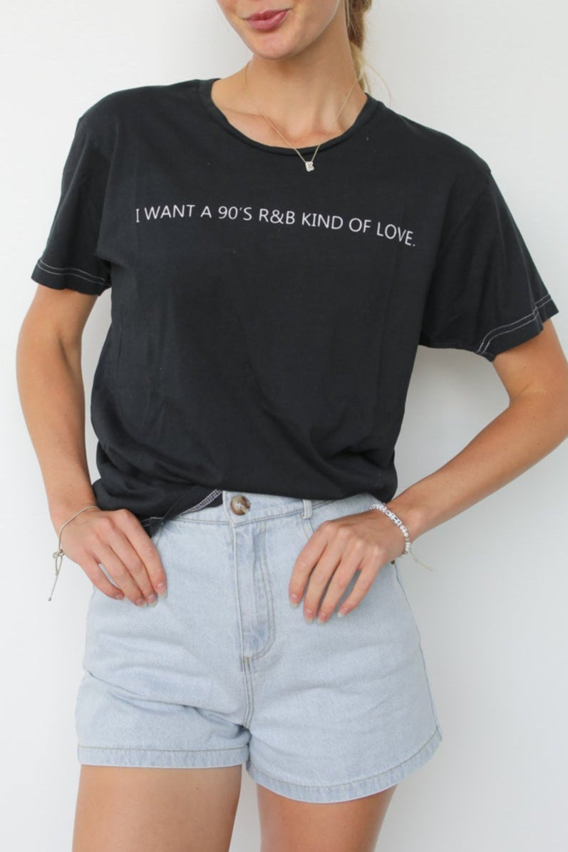 90s LOVE GRAPHIC OVERSIZED TEE