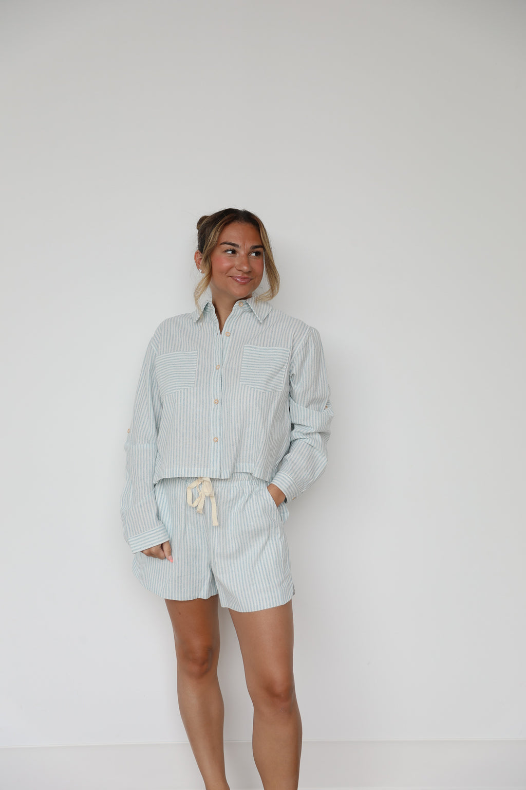 COTTON STRIPED TIE BOXER