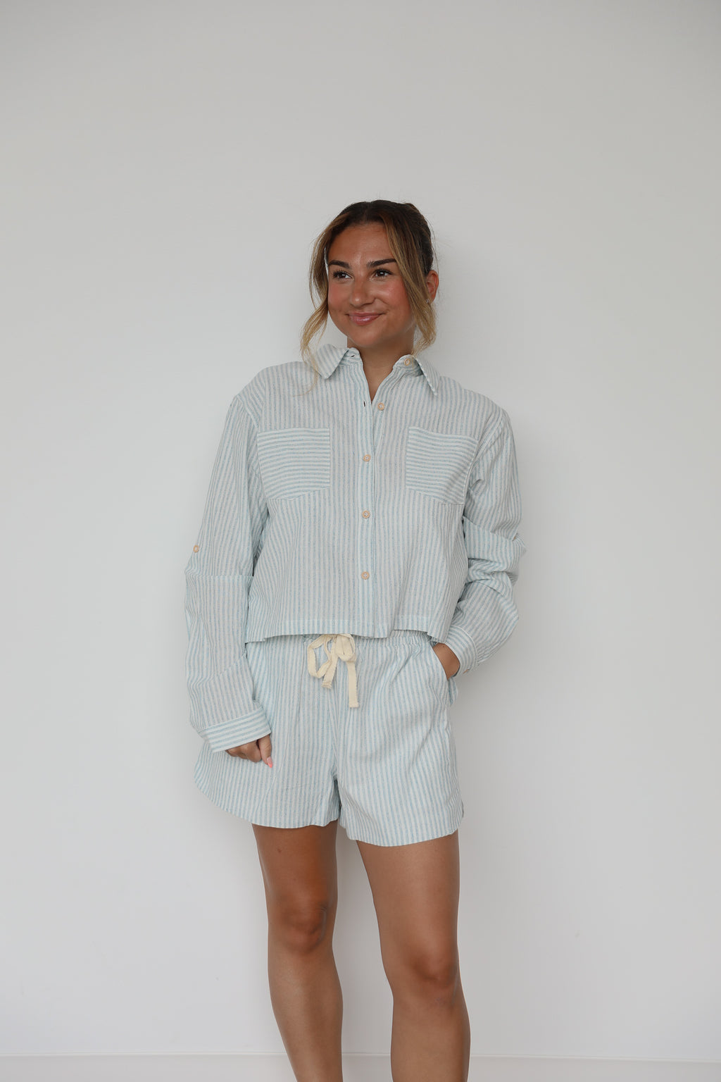 COTTON STRIPED TIE BOXER