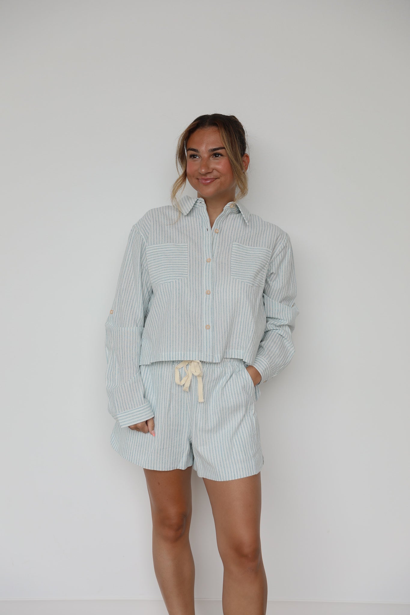 COTTON STRIPED TIE BOXER