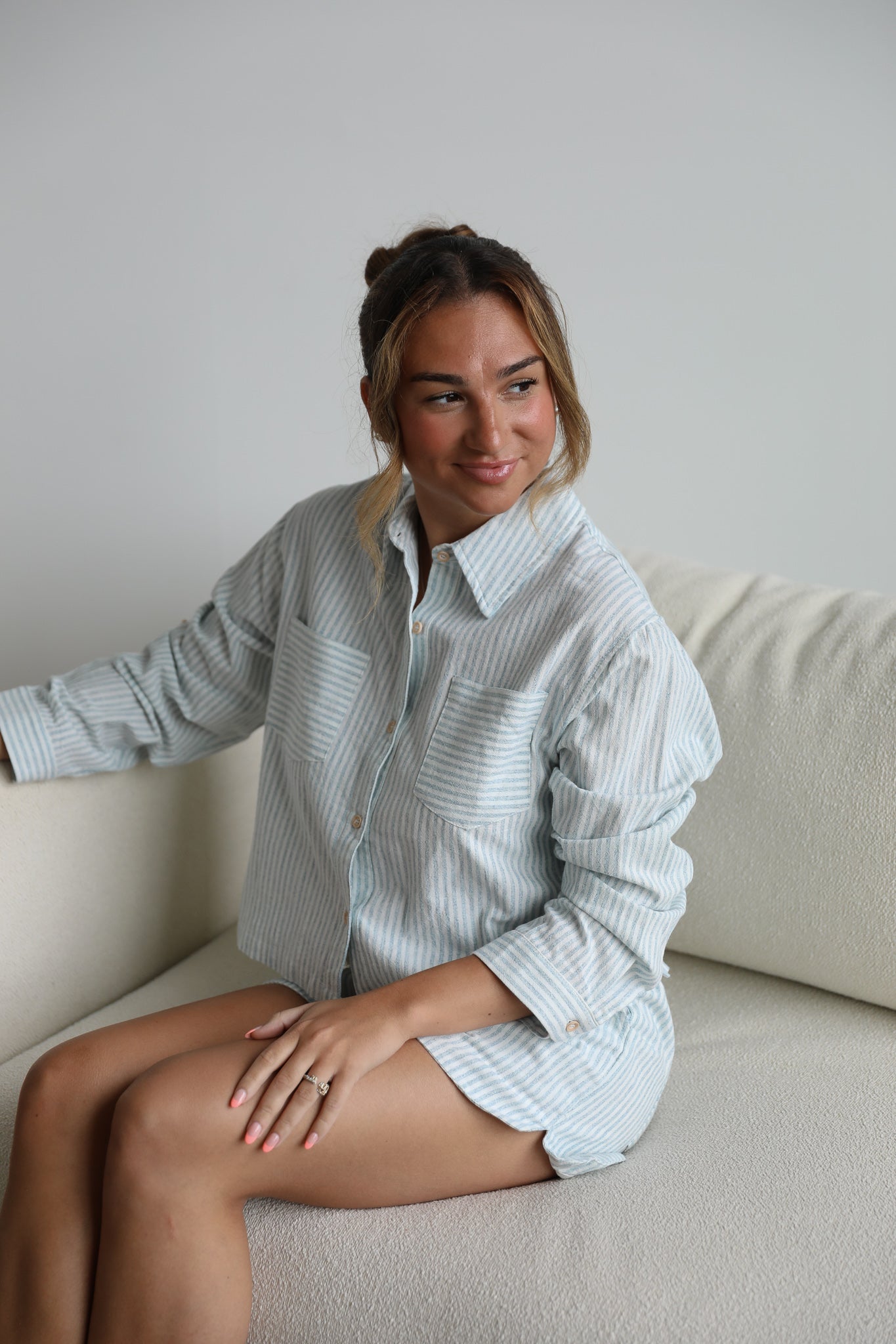 COTTON STRIPED TIE BOXER