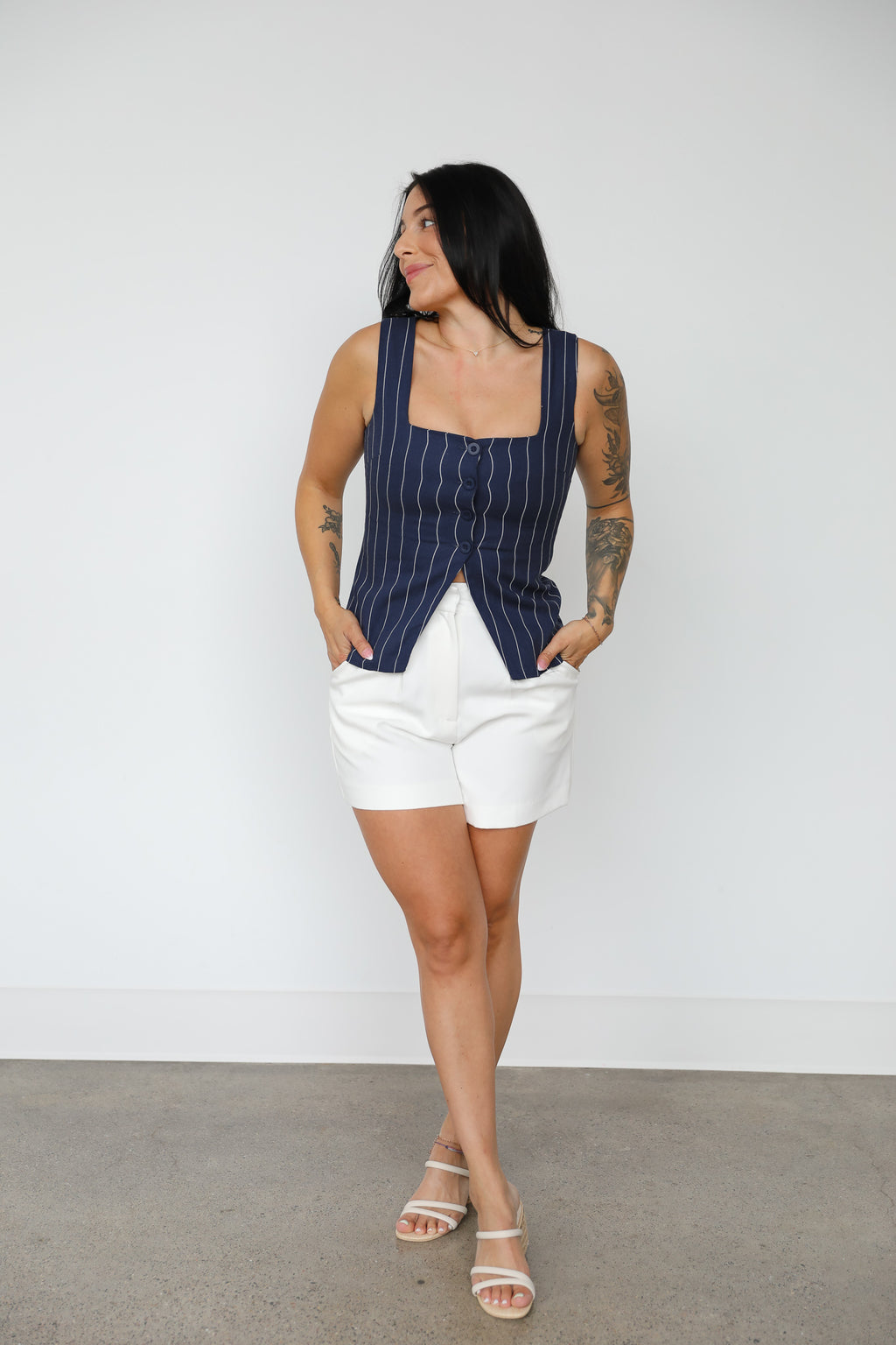 AMELIA PINSTRIPE VEST