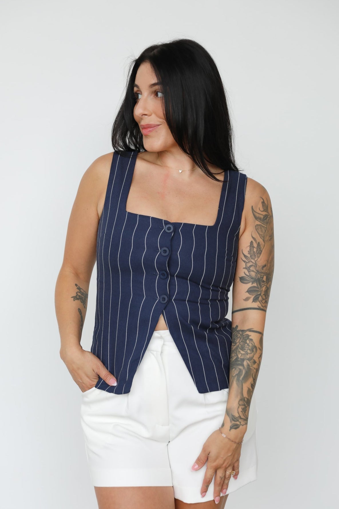 AMELIA PINSTRIPE VEST