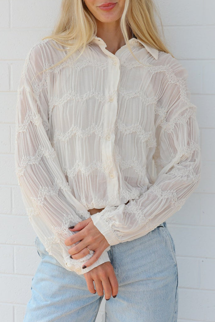 BUTTERCREAM CHEVRON BLOUSE