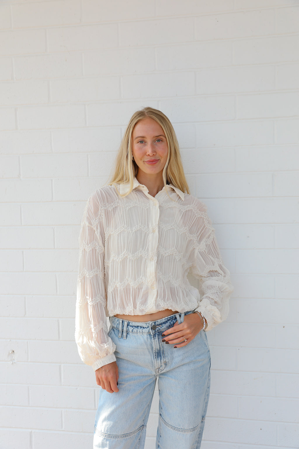 BUTTERCREAM CHEVRON BLOUSE