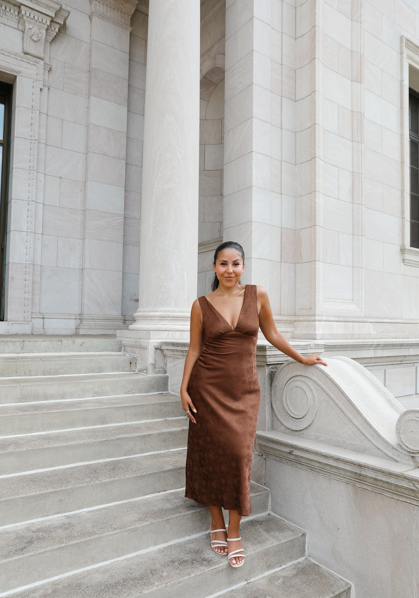 TORI SATIN MIDI DRESS