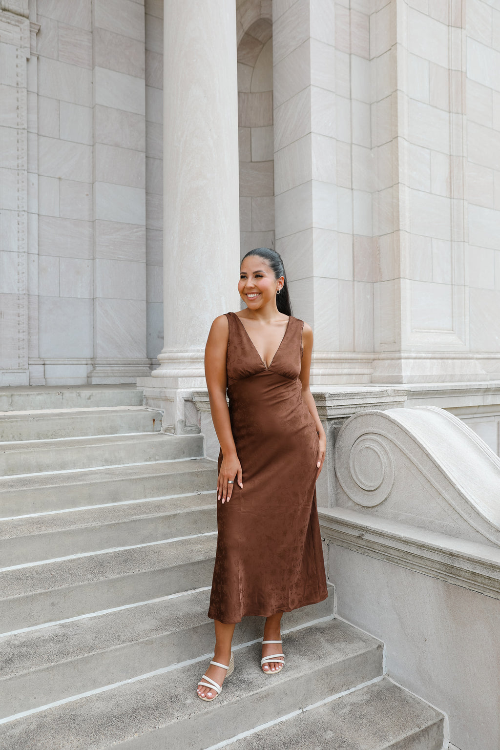 TORI SATIN MIDI DRESS