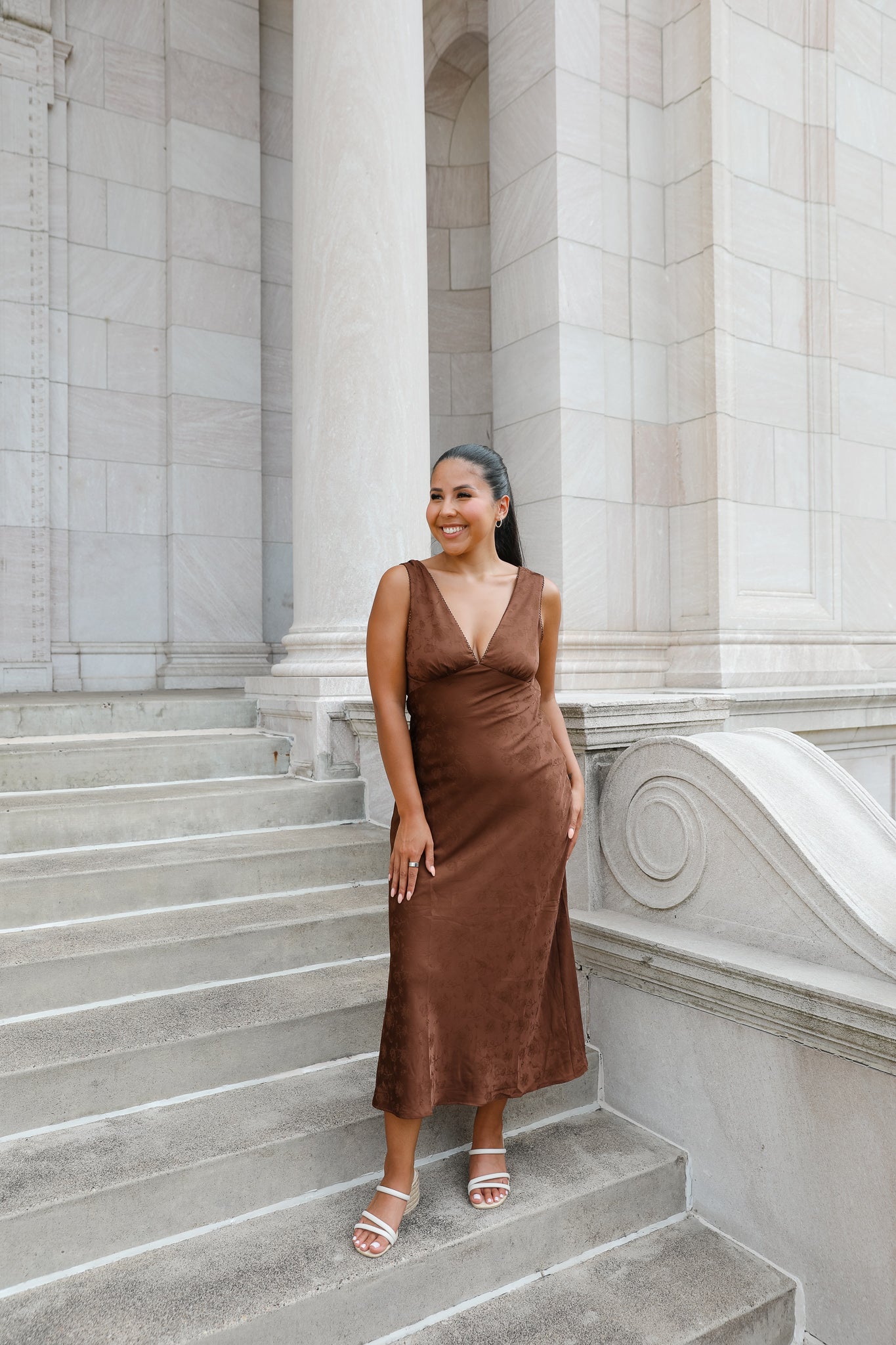 TORI SATIN MIDI DRESS