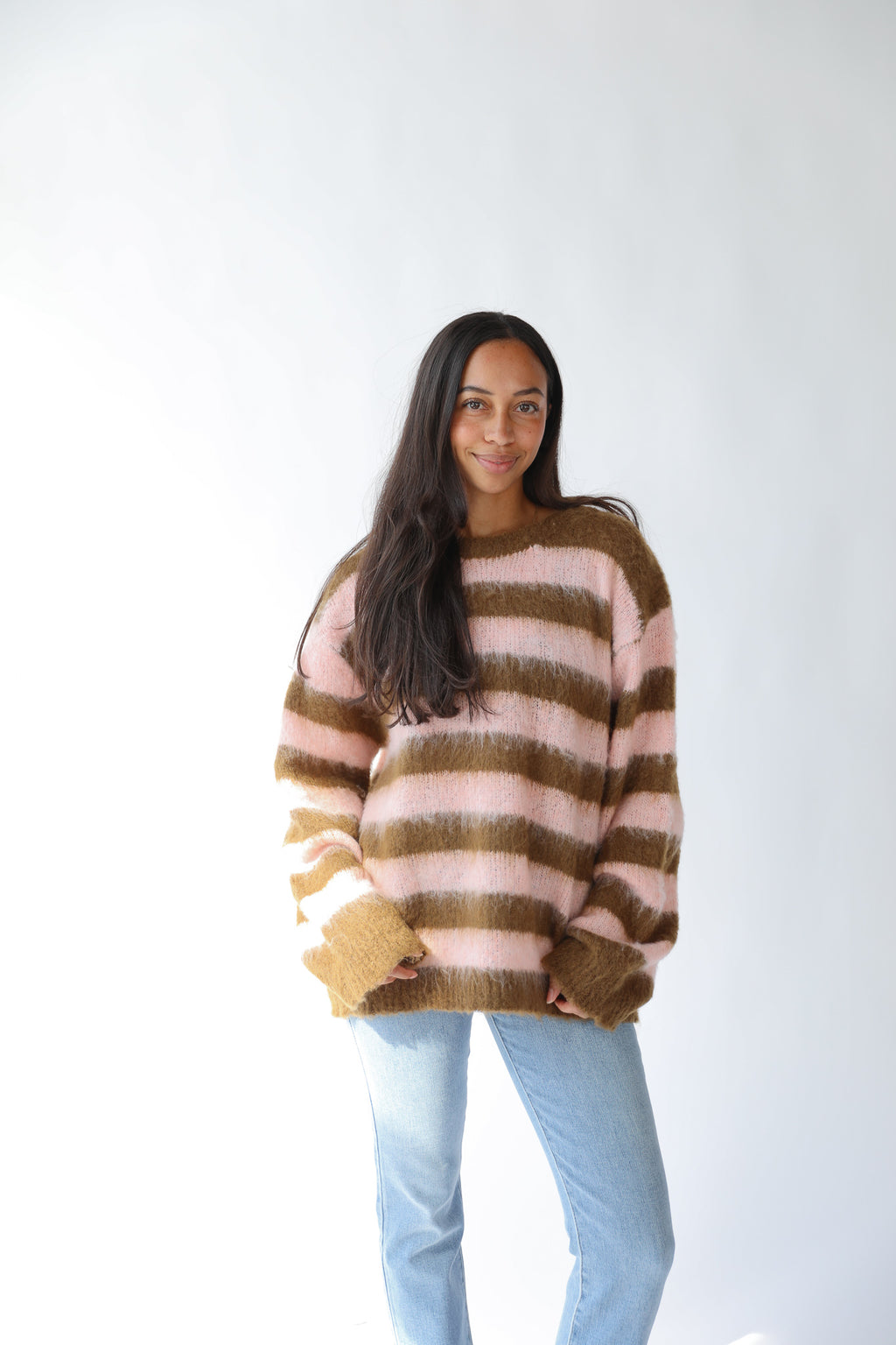 AUDREY STRIPED SHAG SWEATER
