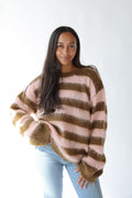 AUDREY STRIPED SHAG SWEATER