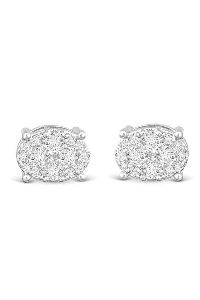 CZ OVAL STUD EARRING