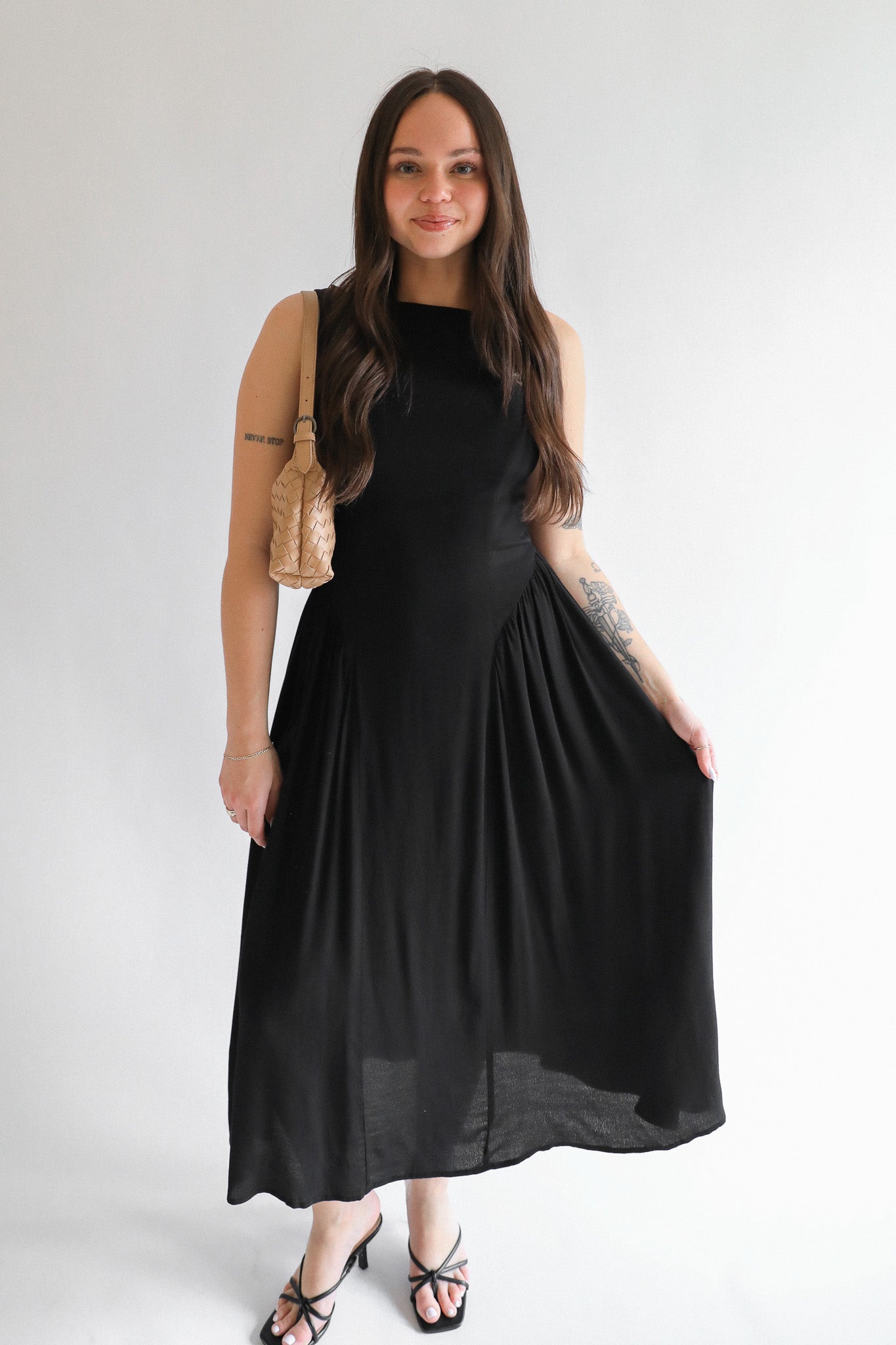 basque black dress Off-shoulder black dress with beaded corset top and a silk velvet basque –  House of ARISTOCRAT