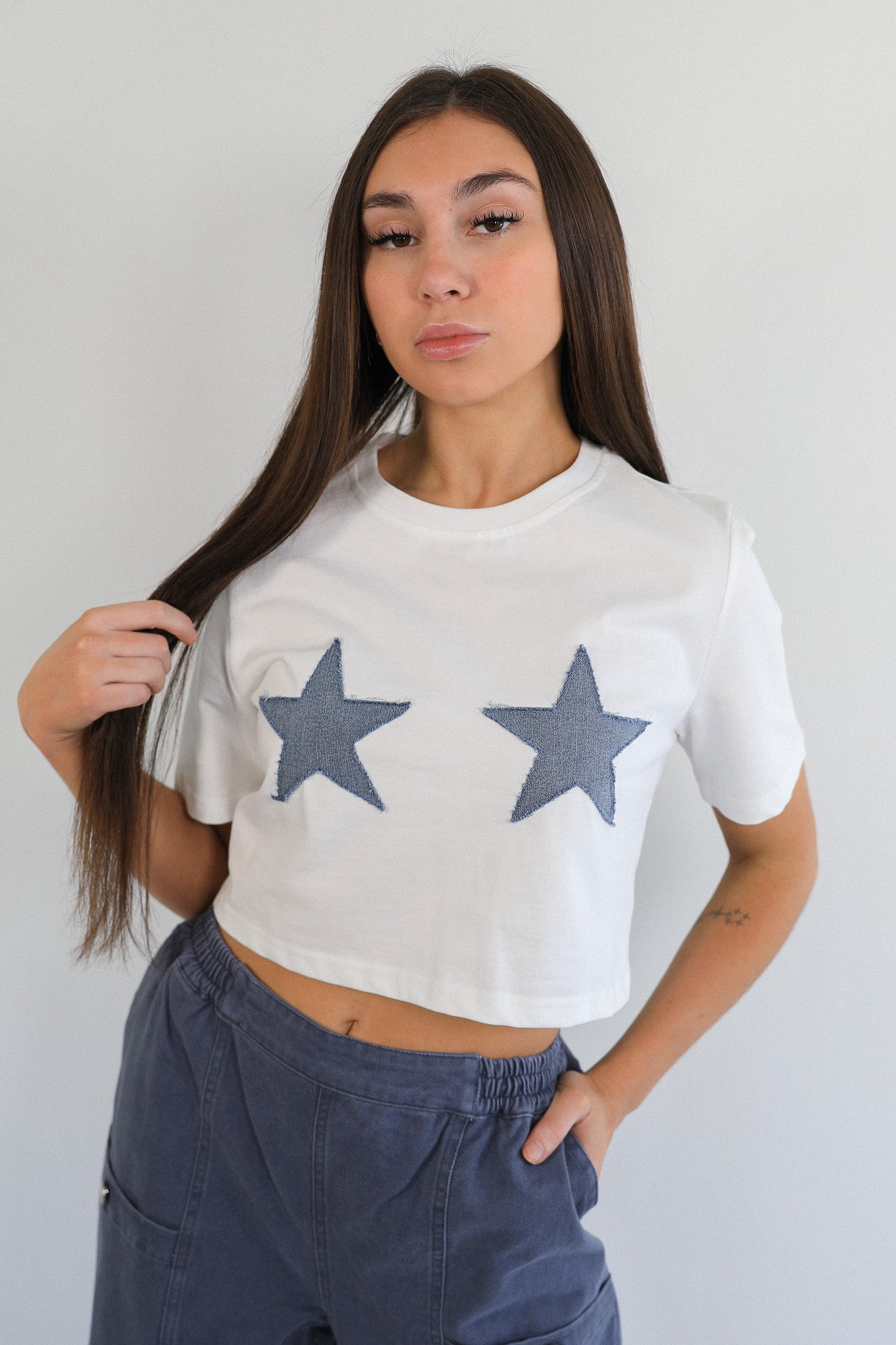 TOP PATRIOT CROPPED TEE