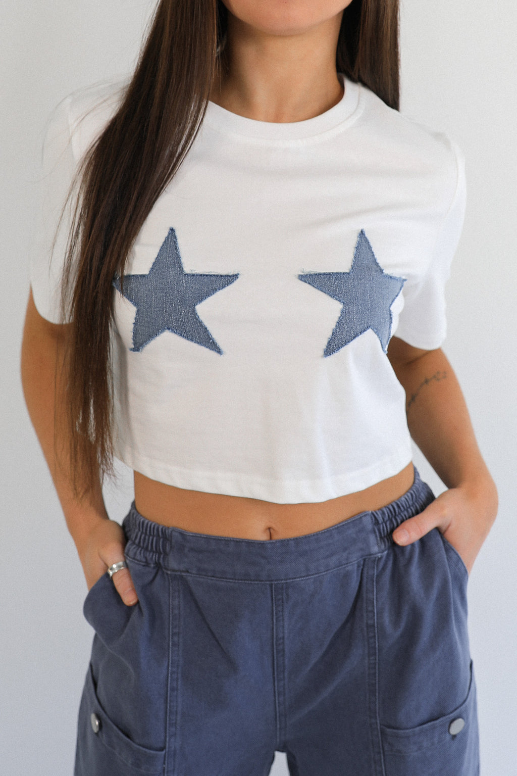 TOP PATRIOT CROPPED TEE