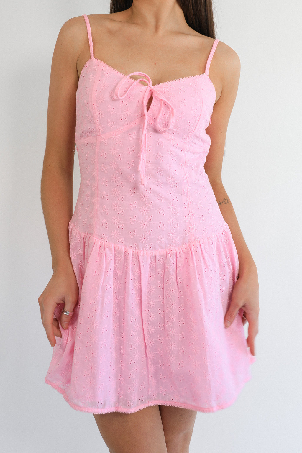 PEONY LACE TRIM MINI DRESS