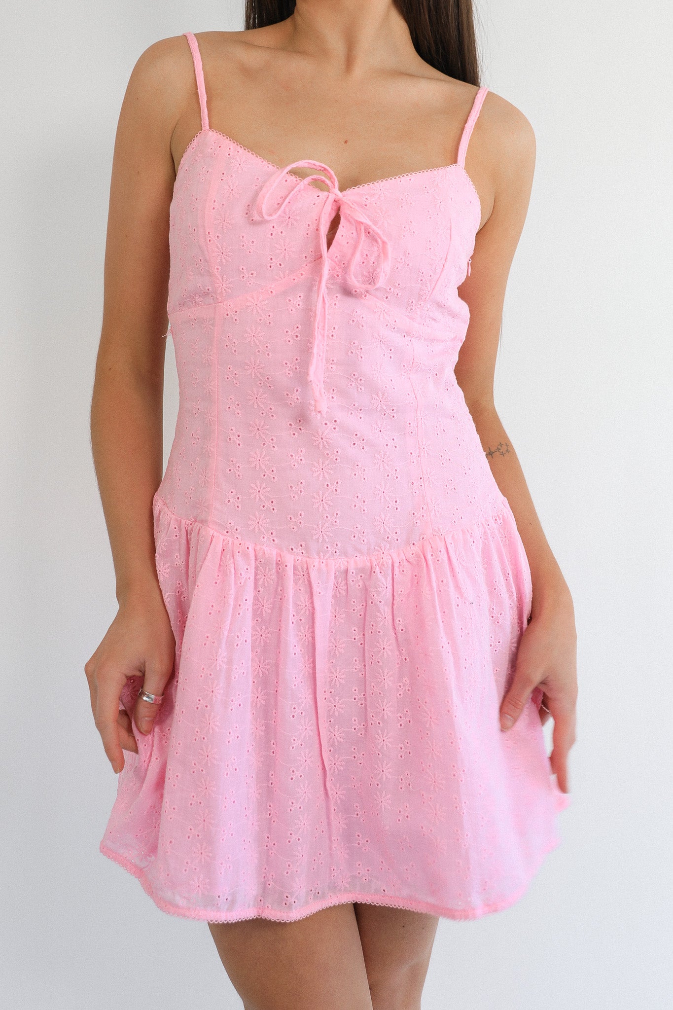 PEONY LACE TRIM MINI DRESS