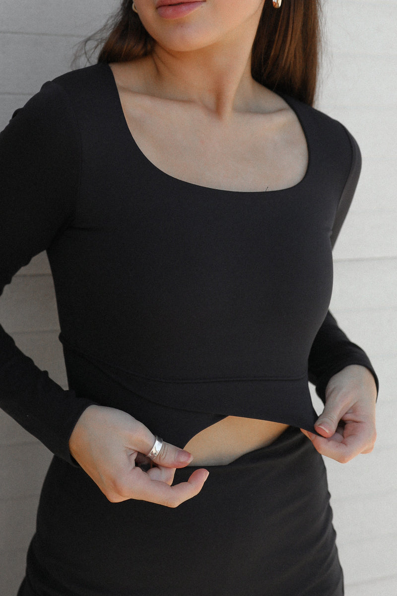 WRAP FRONT LONG SLEEVE