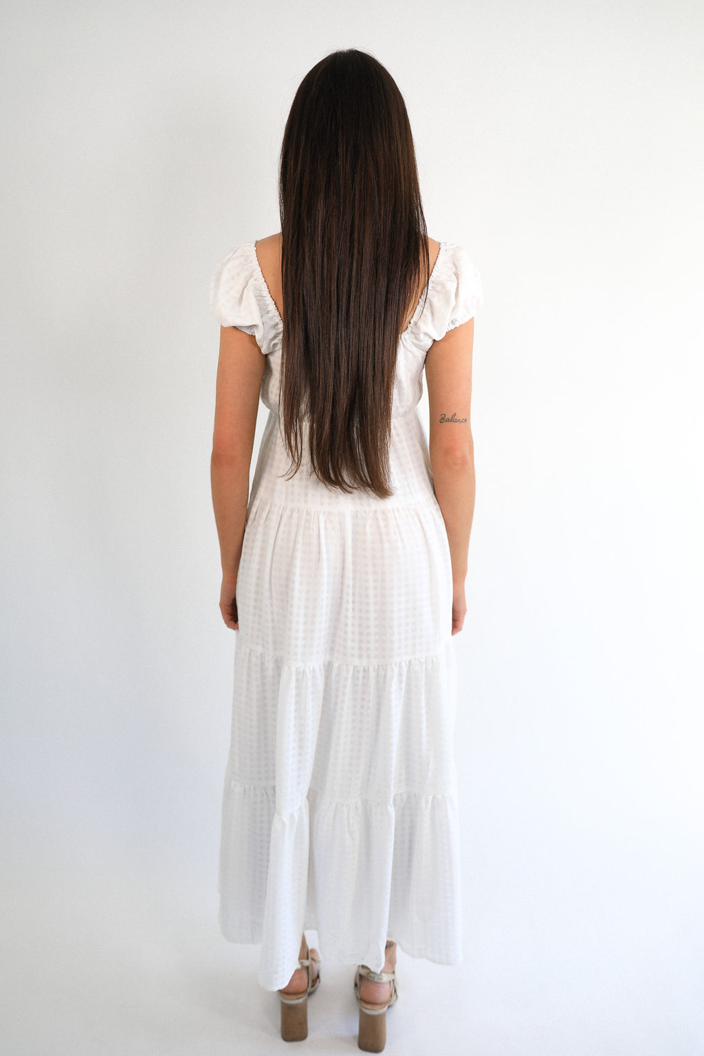 WHITE DANDY MIDI DRESS