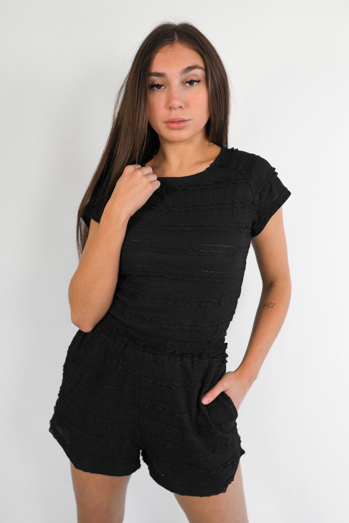 JOLENE RUFFLE SHORT SET