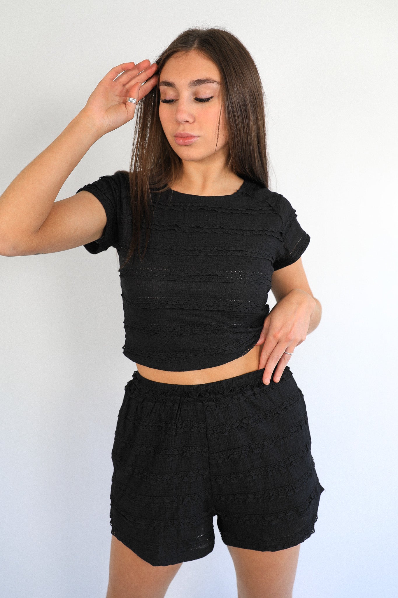 JOLENE RUFFLE SHORT SET