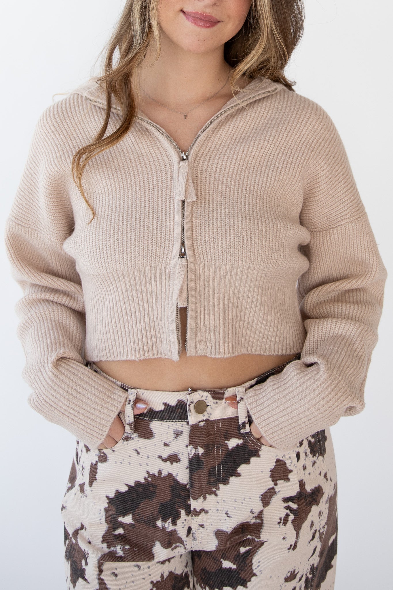 CHLOE 2-WAY ZIP SWEATER