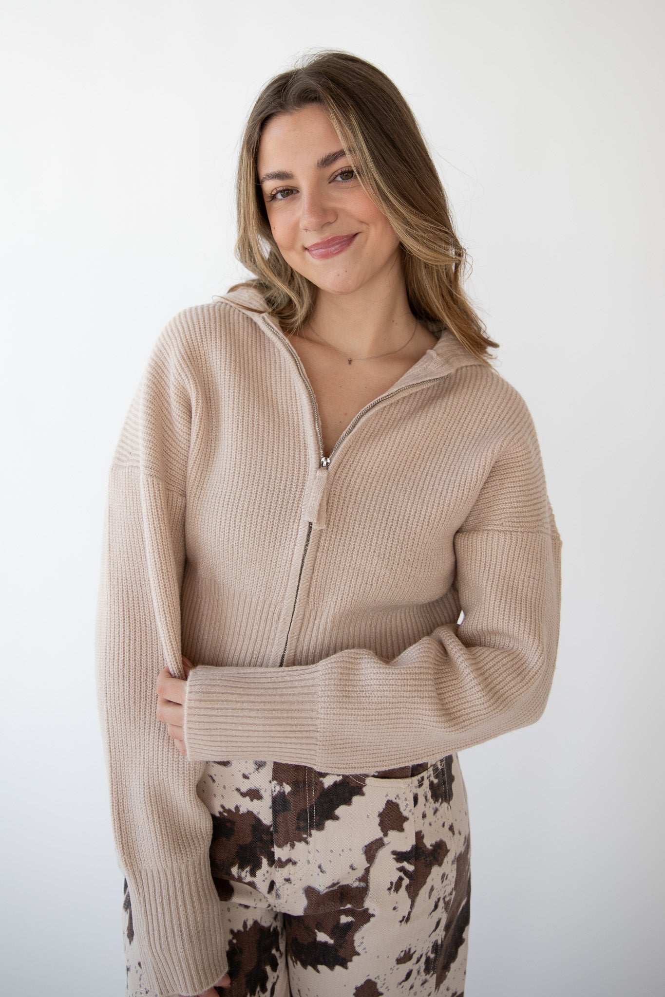 CHLOE 2-WAY ZIP SWEATER