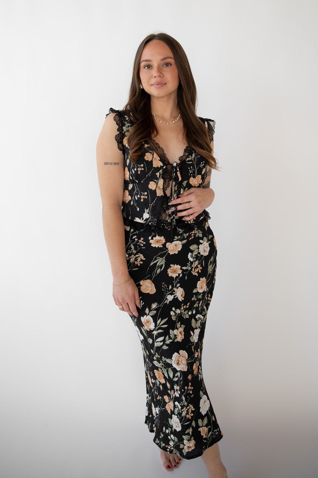 WHEN IN ROME LACE DETAIL TOP