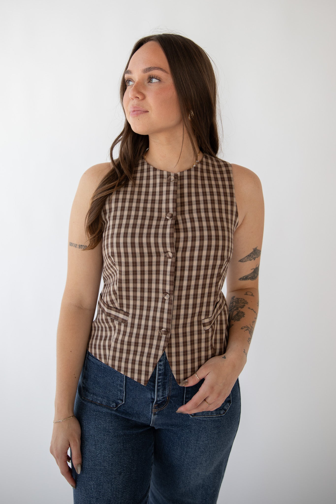 RACHEL GREEN PLAID VEST