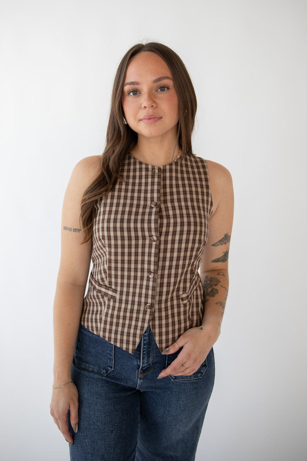 RACHEL GREEN PLAID VEST