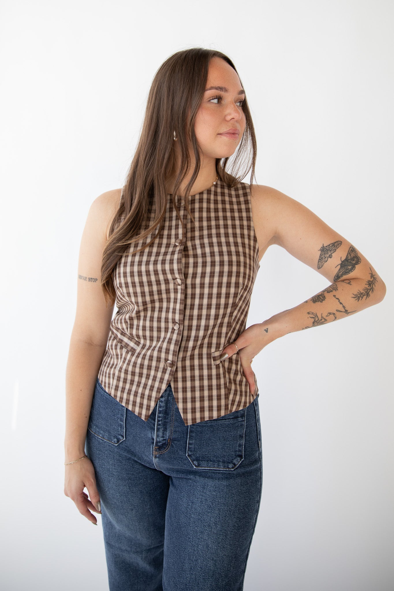 RACHEL GREEN PLAID VEST