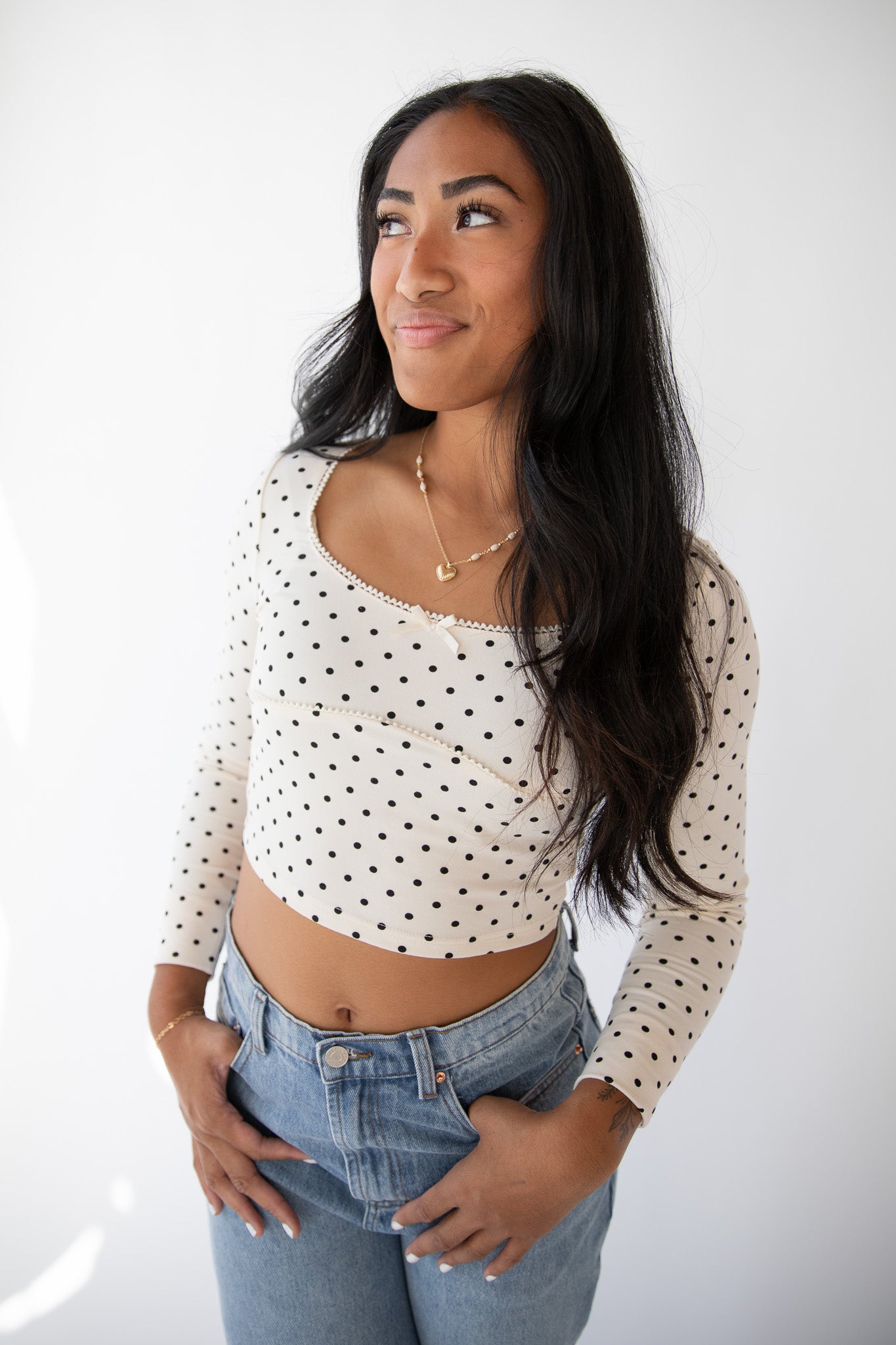 POLKA DOT LOUNGE TOP