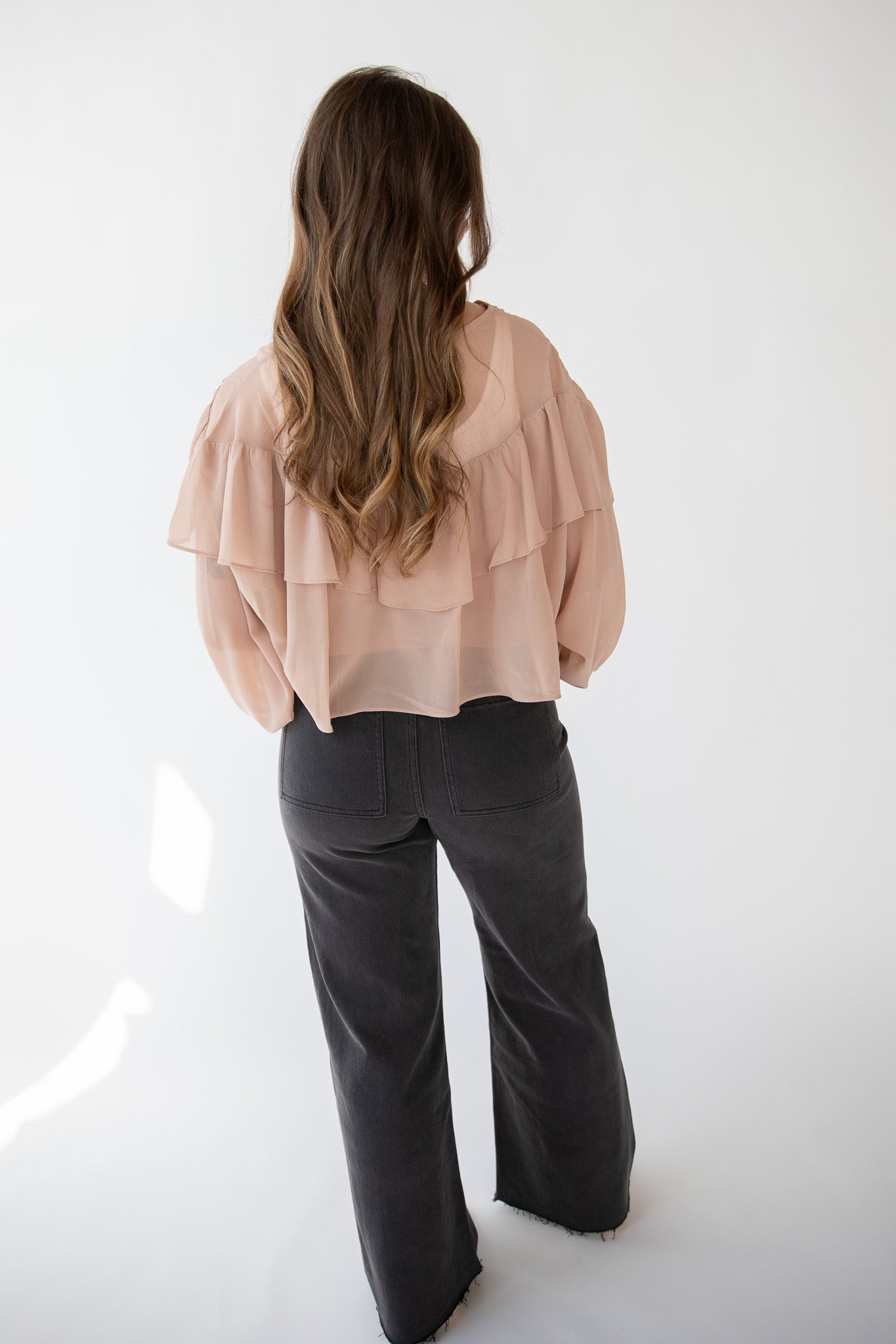 BLUSH PETAL CROPPED BLOUSE