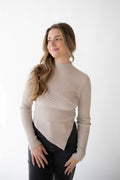 AUTUMN ASYMMETRIC MOCK NECK TOP