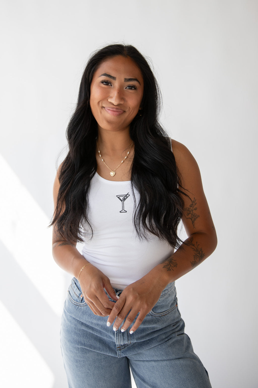 EMBROIDERED MARTINI TANK