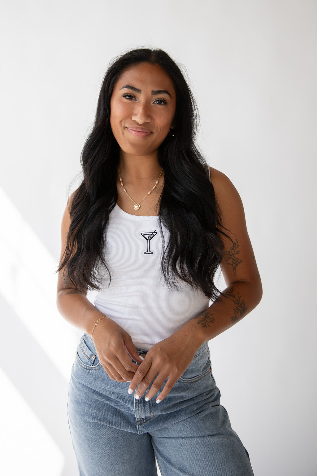 EMBROIDERED MARTINI TANK