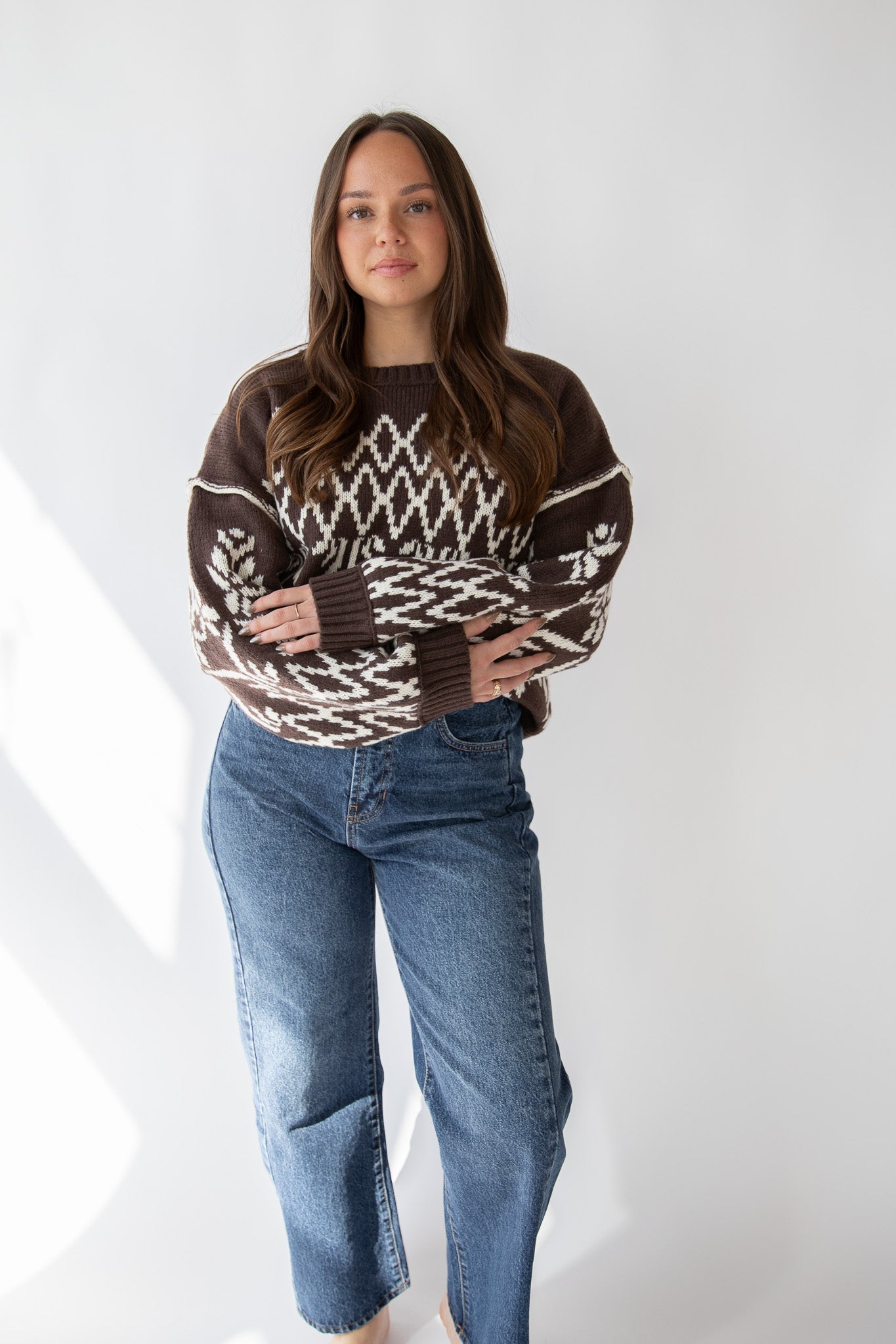 CHOCOLATE FAIRISLE SWEATER