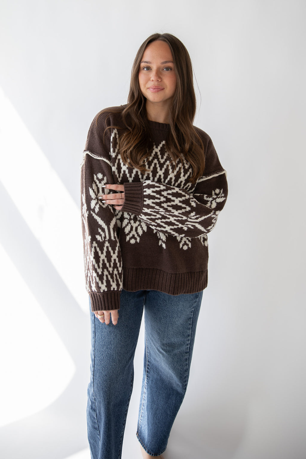 CHOCOLATE FAIRISLE SWEATER