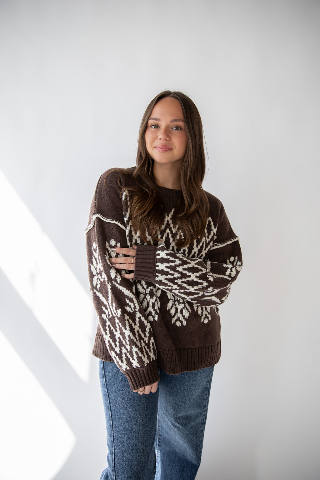 CHOCOLATE FAIRISLE SWEATER