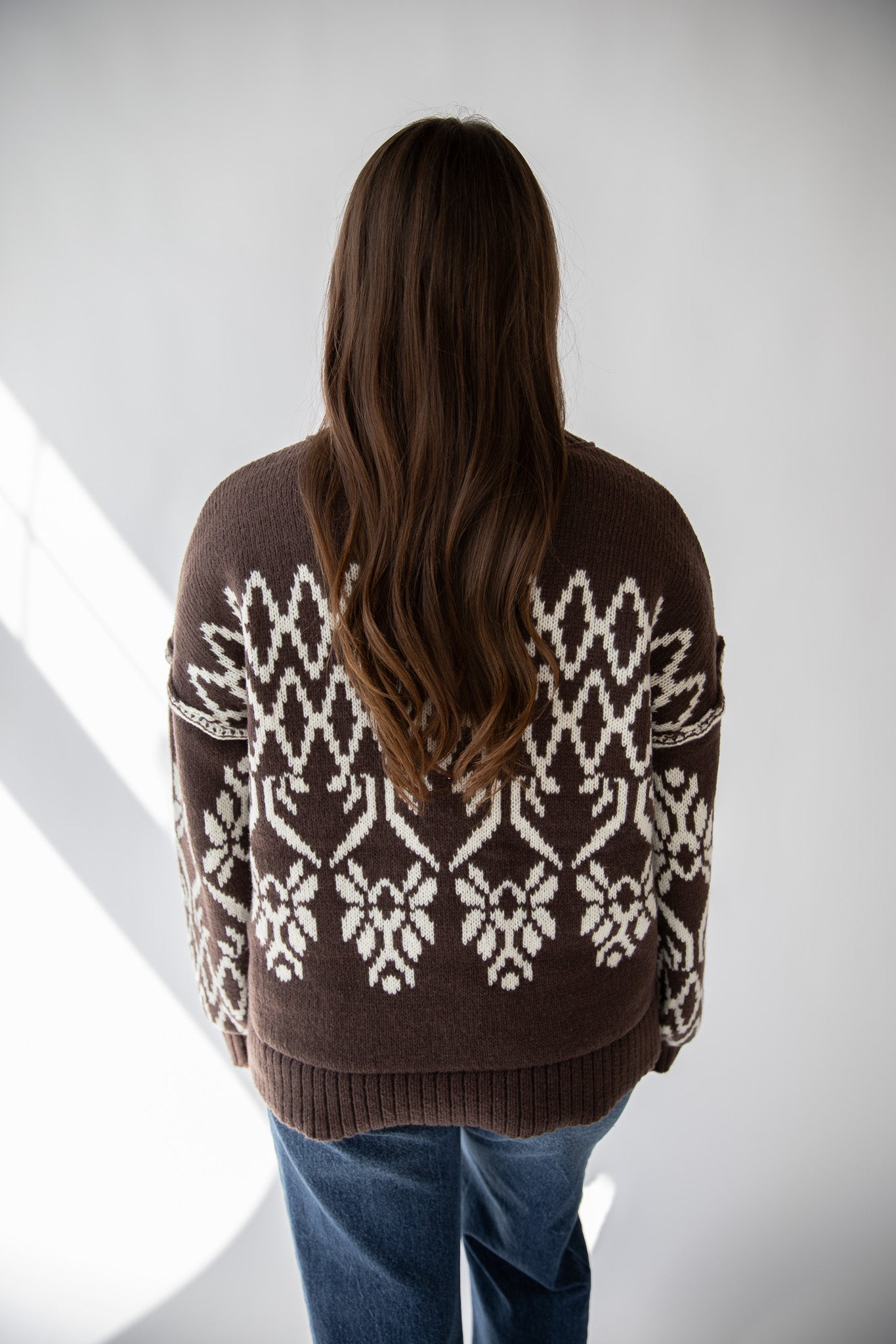 CHOCOLATE FAIRISLE SWEATER