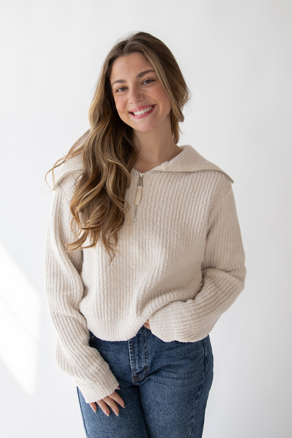 FALL BREEZE HALF ZIP SWEATER