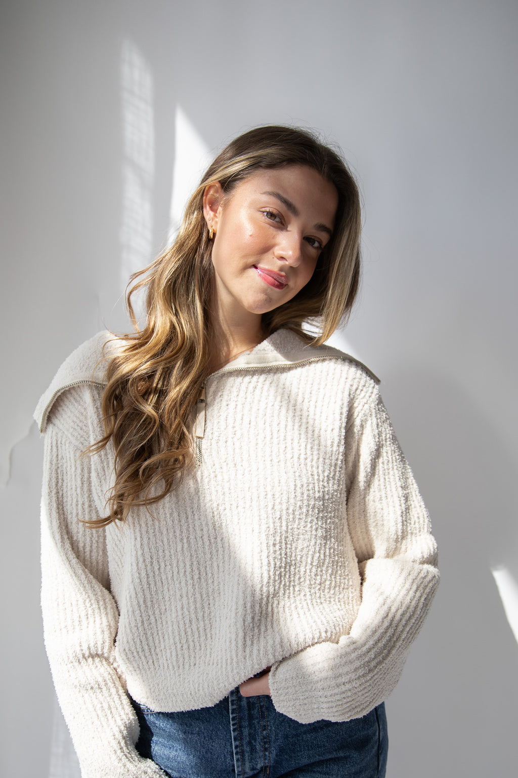 FALL BREEZE HALF ZIP SWEATER
