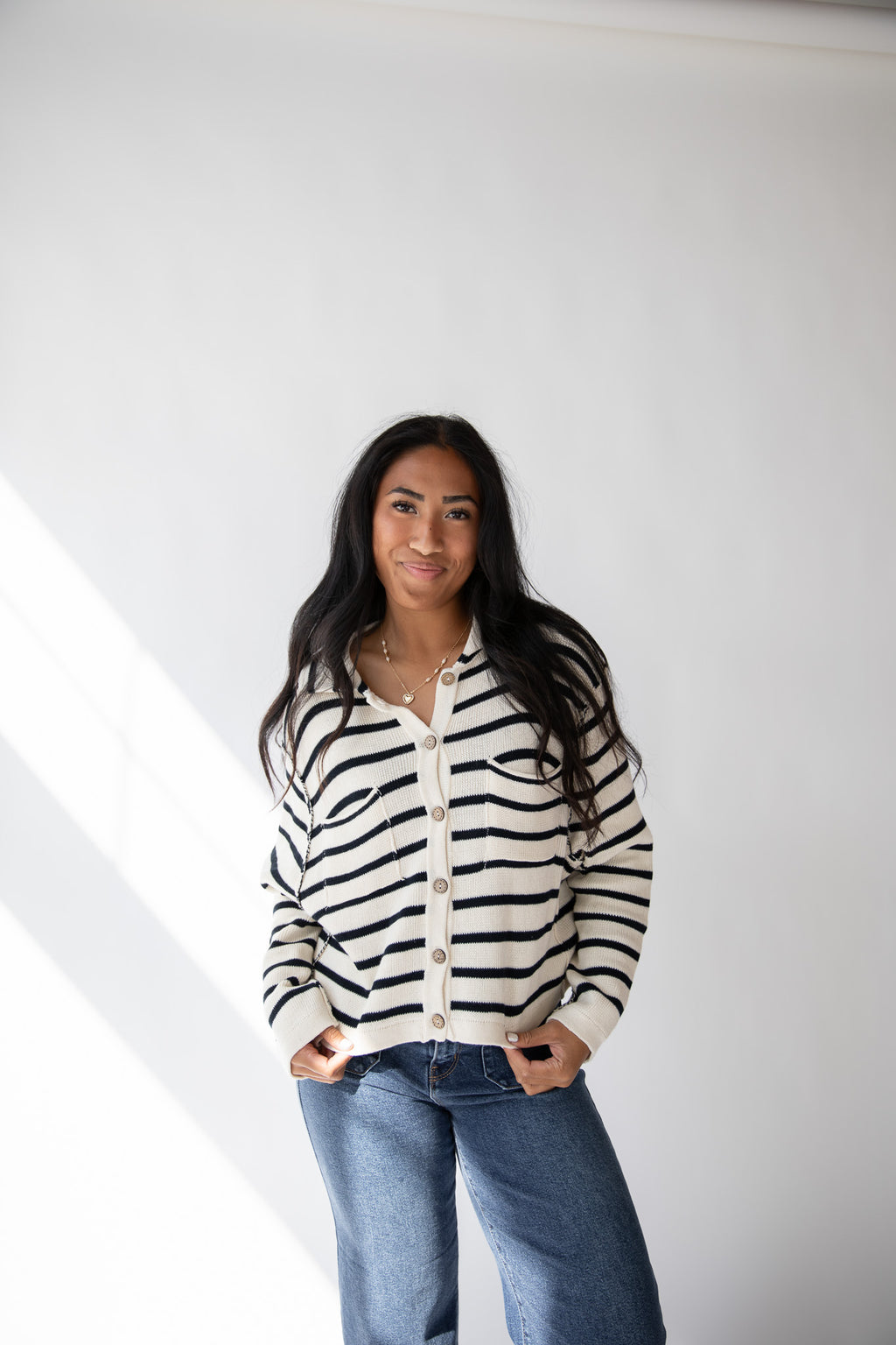 STACY STRIPED CARDIGAN