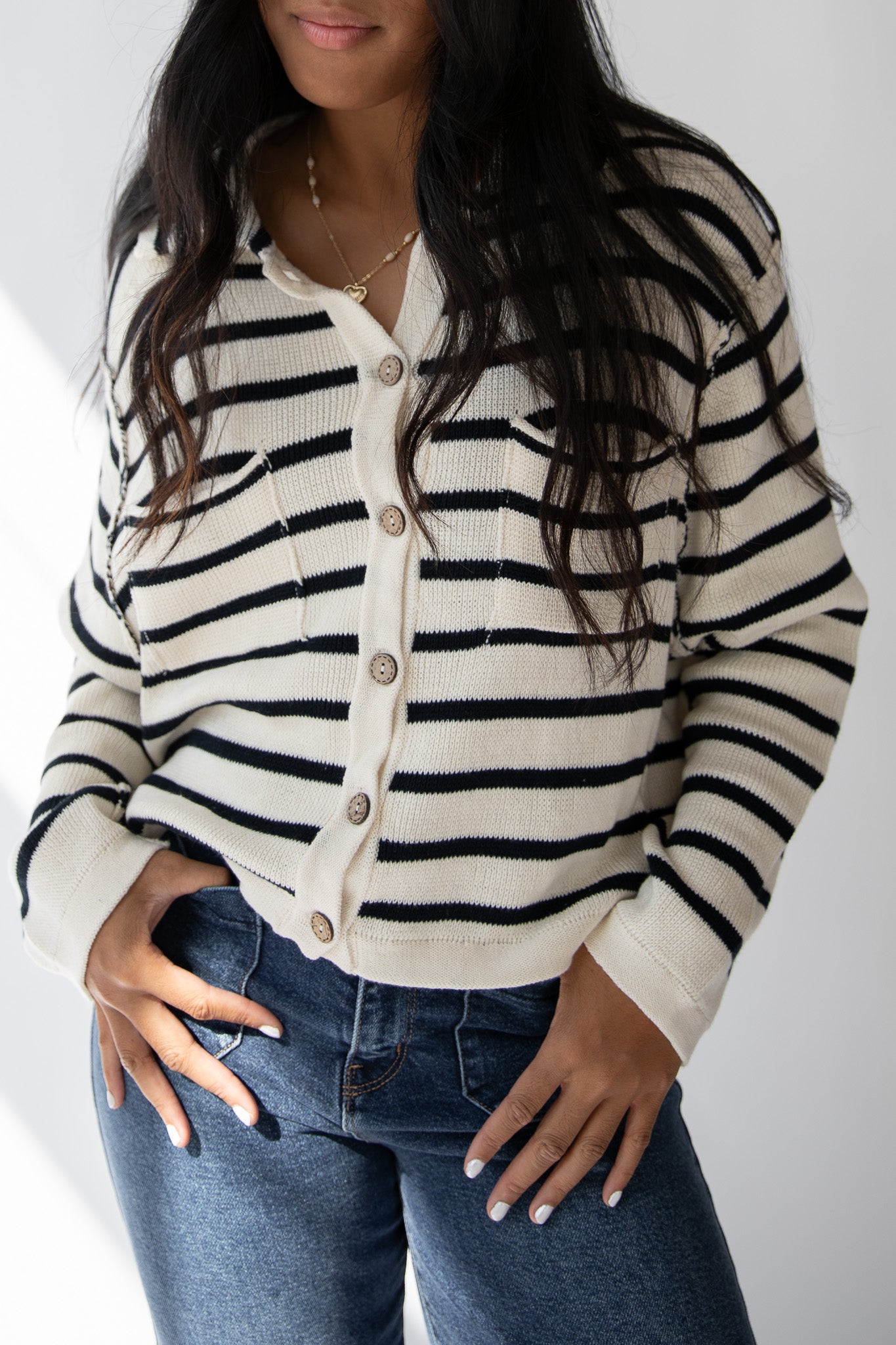 STACY STRIPED CARDIGAN