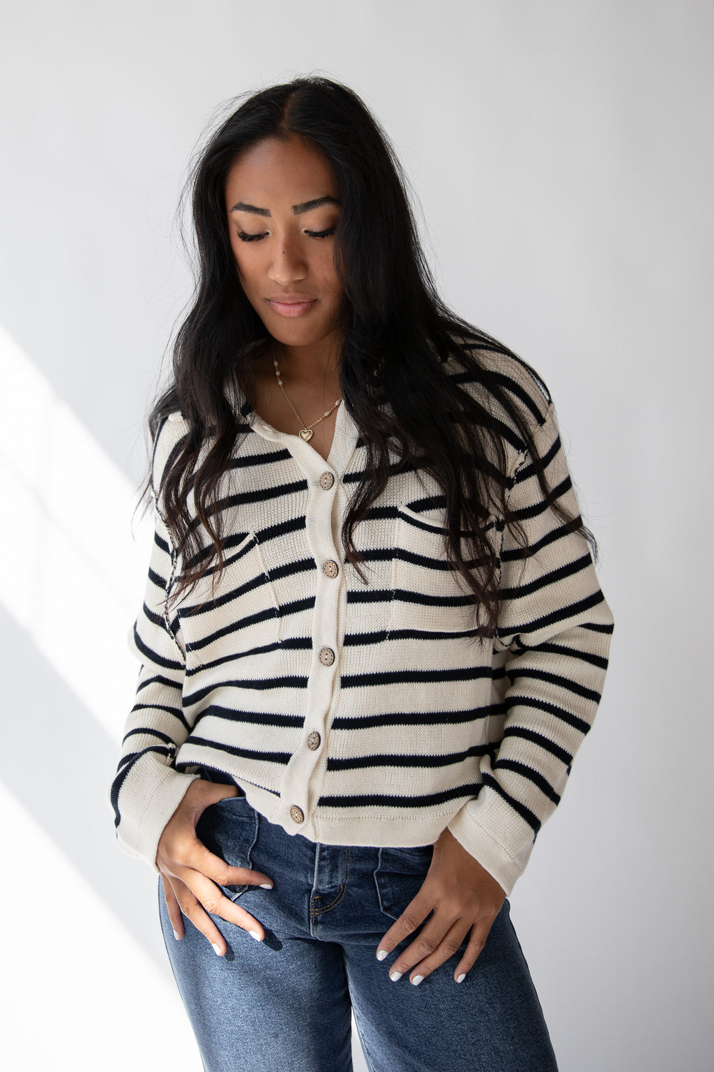 STACY STRIPED CARDIGAN