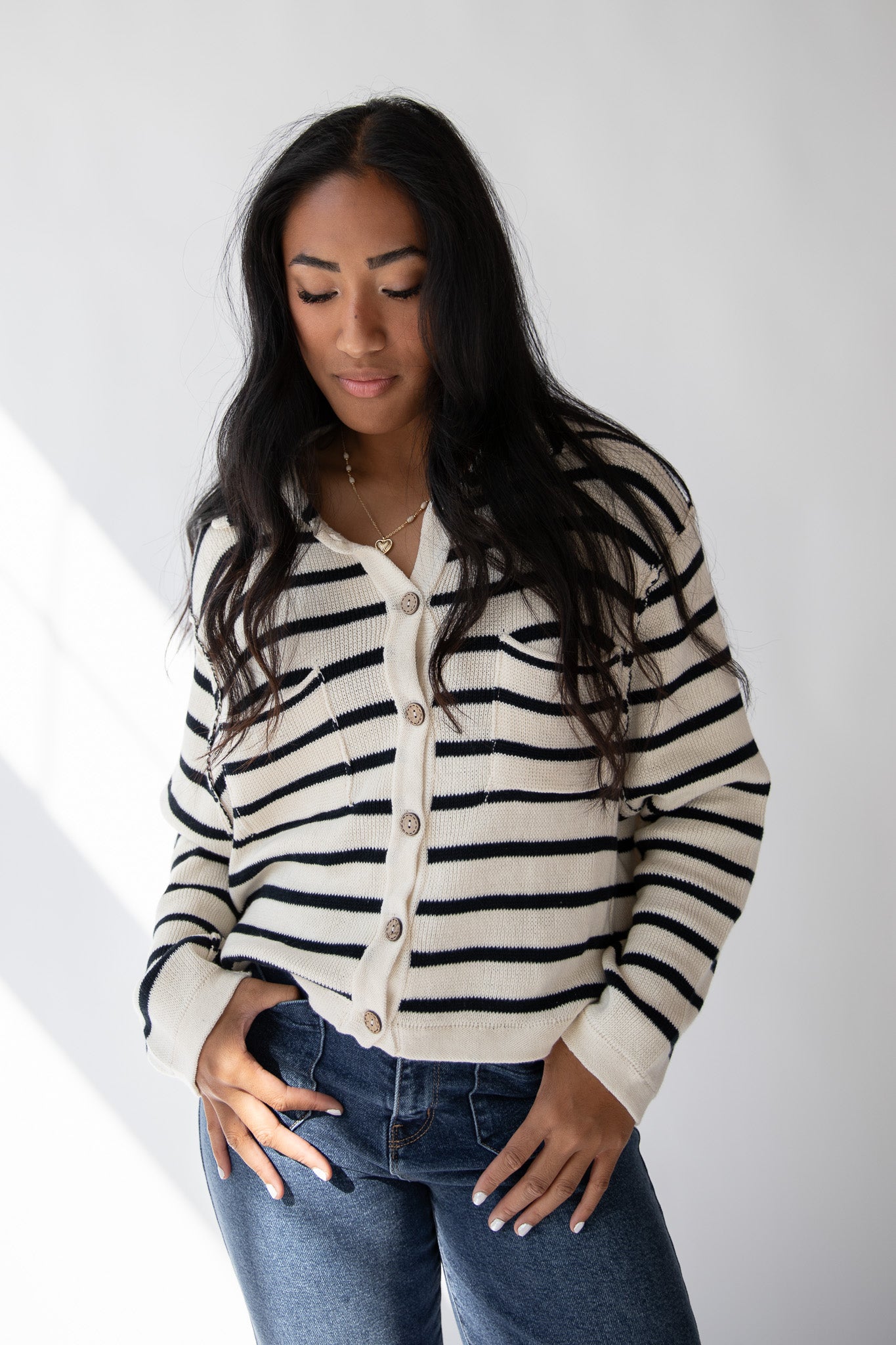 STACY STRIPED CARDIGAN