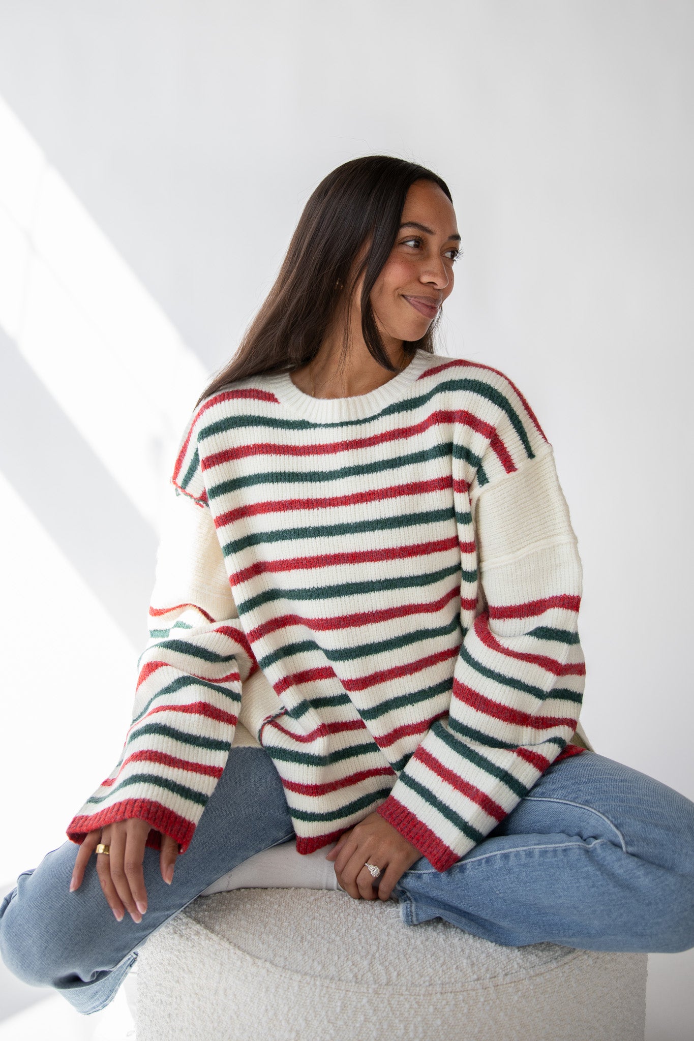 HOLIDAY CHEER STRIPED SWEATER